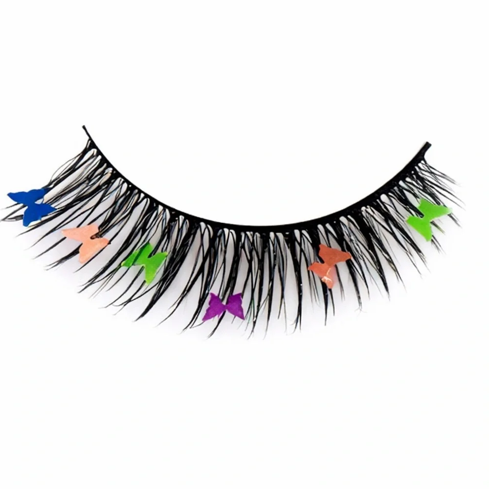 Butterfly Confetti Faux Mink Eyelashes Colorful Festival Lashes